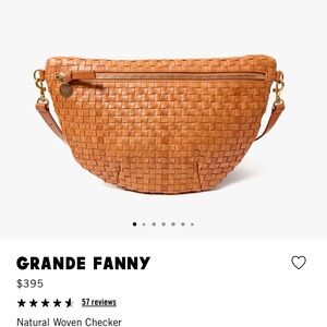 Grande Fanny Woven Leather Crossbody Bag in Natural